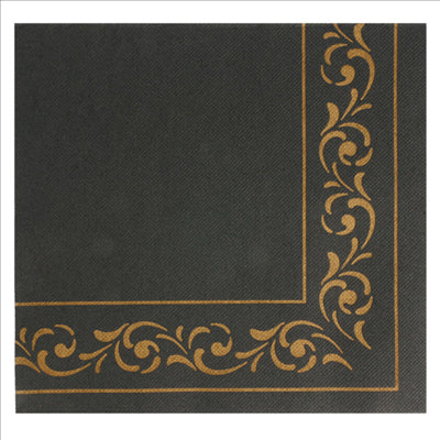 SERVIETTES ECOLABEL 'DOUBLE POINT - TROYA' 18 G/M2 40x40 CM NOIR OUATE (1200 UNITÉS)