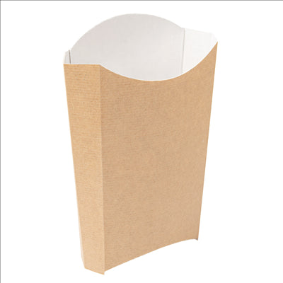 BOÎTES À FRITES 'THEPACK' 190 G 220 G/M2 14,5x9,5x18 CM NATUREL CARTON ONDULÉ NANO-MICRO (1200 UNITÉS)