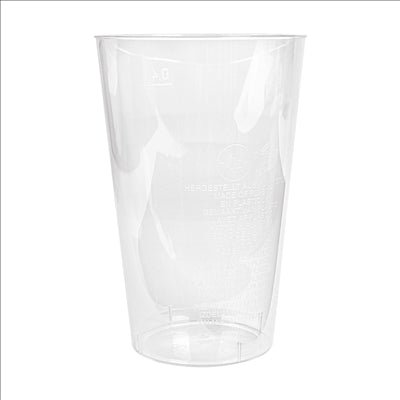 VERRES INJECTÉS 400 ML Ø 8,5/6x13 CM TRANSPARENT PS (500 UNITÉS)