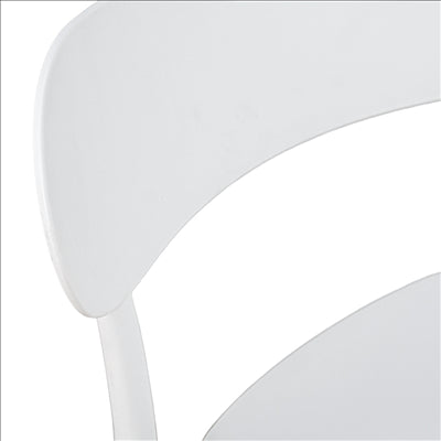 TABOURET HAUT AVEC DOSSIER 'SUPRA-TEK'  52x46x102 CM BLANC PP (4 UNITÉS)