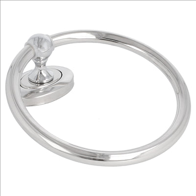 ROND SERVIETTE DE TOILETTE  Ø 18x5 CM ARGENTE INOX (1 UNITÉ)