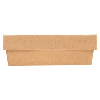 PETITES BOÎTES+COUVERCLES AVEC FÊNETRE 'THEPACK' 750 ML 220 G/M2 + 12PP + OPP 14x14x5 CM NATUREL CARTON ONDULÉ NANO-MICRO (250 UNITÉS)