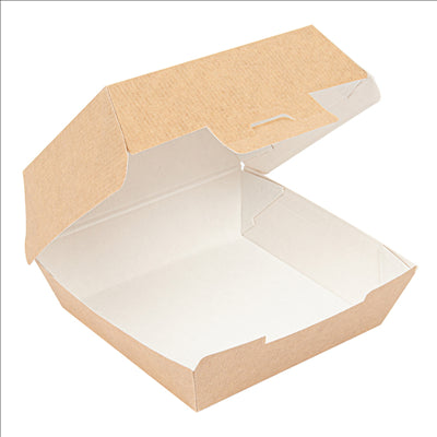 BOÎTES HAMBURGER 'THEPACK' 220 G/M2 13x12,5x6,2 CM (S) NATUREL CARTON ONDULÉ NANO-MICRO (450 UNITÉS)