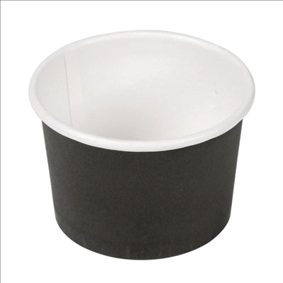 PETITS POTS 70 ML (2,3 oz) 210 + 18 PE G/M2 Ø6/5x4 CM NOIR CARTON (1000 UNITÉS)