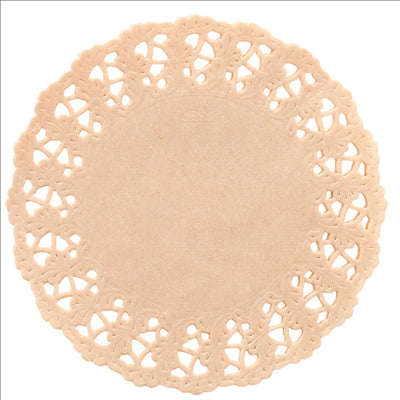 DENTELLES RONDES AJOURÉES  40 G/M2 Ø 9 CM NATUREL KRAFT (250 UNITÉS)