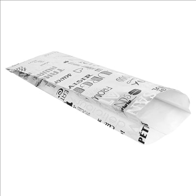 SACHETS POUR SANDWICHES 'PAROLE' 35+20 G/M2 12+4x35 CM ARGENTE PARCHEMIN + ALUMINIUM (500 UNITÉS)