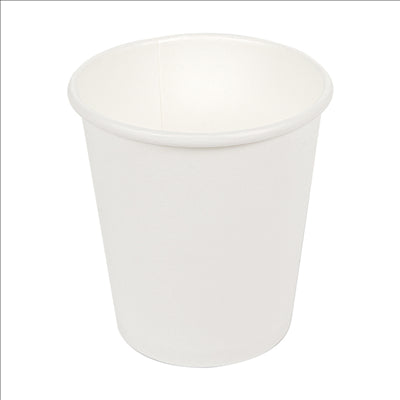 PETITS POTS 120 ML (4 oz) 210 + 18 PE G/M2 Ø6/4,5x6,5 CM BLANC CARTON (1000 UNITÉS)