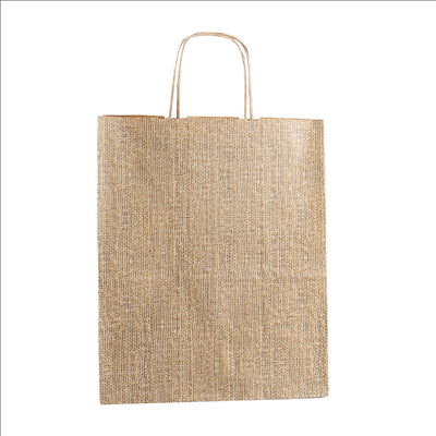 SACS SOS AVEC ANSES 'ARPILLERA' 80 G/M2 26+14x32 CM NATUREL KRAFT (250 UNITÉS)