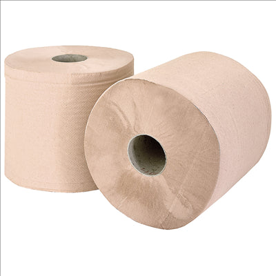BOBINES 2 PLIS - 800 FEUILLES  21 G/M2 Ø26x24 CM NATUREL PAPIER RECYCLÉ (2 UNITÉS)