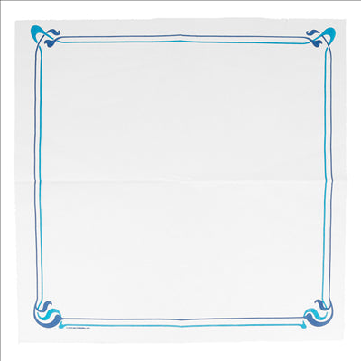 SERVIETTES ECOLABEL BLEU CIEL & CÉLESTE 'DOUBLE POINT - MAXIM' 18 G/M2 40x40 CM BLANC OUATE (1200 UNITÉS)