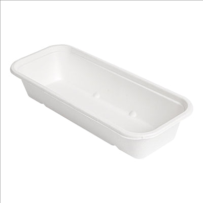 PLATEAUX 'BIONIC' 500 ML 22,5x9,6x4,3 CM BLANC BAGASSE (600 UNITÉS)