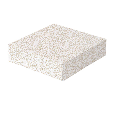 BOÎTES PATISSERIES SANS FENÊTRE 'THEPACK DECO' 250 G/M2 23x23x7,5 CM BLANC CARTON ONDULÉ NANO-MICRO (50 UNITÉS)