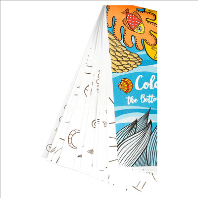 CAHIERS COLORIAGE "ASSORTIES MANDALAS ET FOND DE LA MER"  100 G/M2 12,5x22 CM QUADRICHROMIE CELLULOSE (400 UNITÉS)