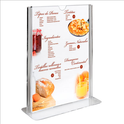 PORTE MENUS DE TABLE DIN-A4  21x29,7 CM TRANSPARENT PS (10 UNITÉS)