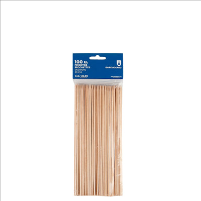 PIQUES BROCHETTES  20 CM NATUREL BOIS (1000 UNITÉS)