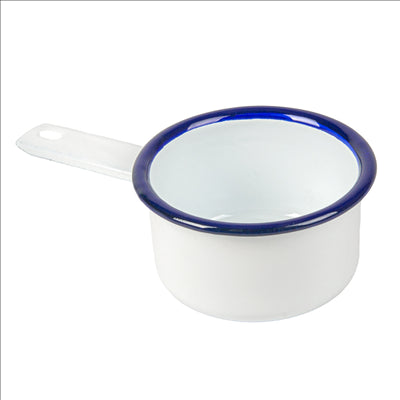 MINI SAUTOIRS 'ENAMELWARE' 200 ML 15,6x9x4,7CM BLANC ACIER ÉMAILLÉ (6 UNITÉS)