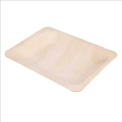 PLATEAUX RECTANGULAIRES 'WOOD'  12x9,5x1,2 CM NATUREL BOIS (200 UNITÉS)