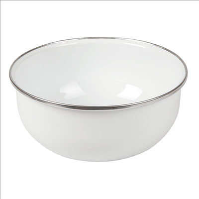 BOLS AVEC COUVERCLE 'ENAMELWARE' 1000 ML Ø 18x7,3 CM BLANC ACIER ÉMAILLÉ (6 UNITÉS)