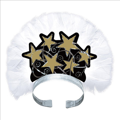 TIARAS HOLOGRAPHIQUES CONIQUES   NOIR CARTON (12 UNITÉS)