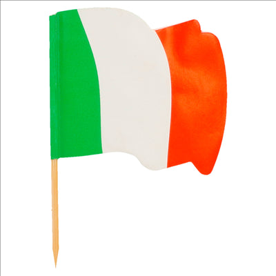 PETITS DRAPEAUX "ITALIA"  4x3/6,5 CM ASSORTI BOIS (144 UNITÉS)