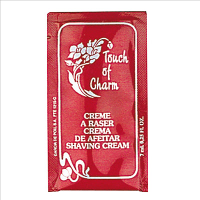 SACHETS CRÈME À RASER 'TOUCH OF CHARM' 5 ML 8x4,5 CM BORDEAUX PET (2000 UNITÉS)