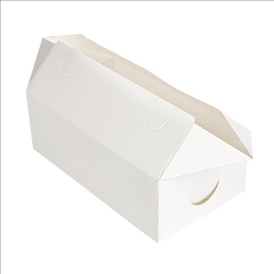 BOÎTES REPAS À EMPORTER 'THEPACK' 2 L 250 G/M2 13x23x8 CM BLANC CARTON ONDULÉ NANO-MICRO (300 UNITÉS)