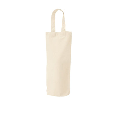 SACS RÉUTILISABLES 1 BOUTEILLE  140 G/M2 14x32 CM BEIGE COTON (25 UNITÉS)