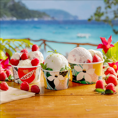 POTS À GLACES 'AMALFI' 150 ML 250 + 18 PE G/M2 Ø8,5x4,5 CM BLANC CARTON (2000 UNITÉS)