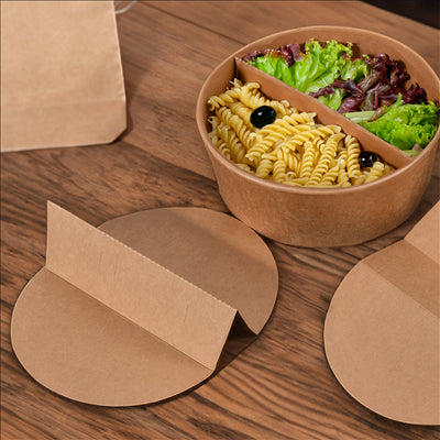 SÉPARATEUR 2 COMPARTIMENTS SALADIER 212.97  300 + 18 PE G/M2 Ø26,8/17,5x5,3 CM NATUREL KRAFT (600 UNITÉS)