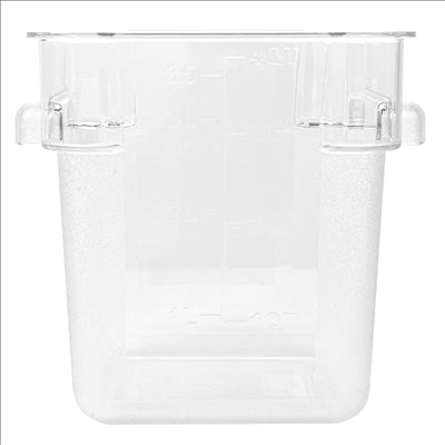 BAC ALIMENTAIRE 4 L 18x18x19 CM TRANSPARENT POLYCARBONATE (1 UNITÉ)