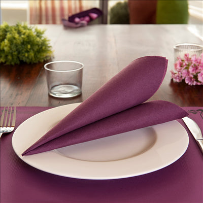 SERVIETTES ECOLABEL 'DOUBLE POINT' 18 G/M2 39x39 CM PRUNE OUATE (1200 UNITÉS)