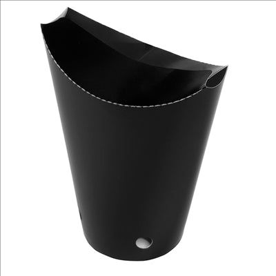 GOBELETS À FRITES AVEC FERMETURE 12 OZ - 360 ML 220 + 18PE G/M2 6,7x12,5 CM NOIR CARTON (100 UNITÉS)