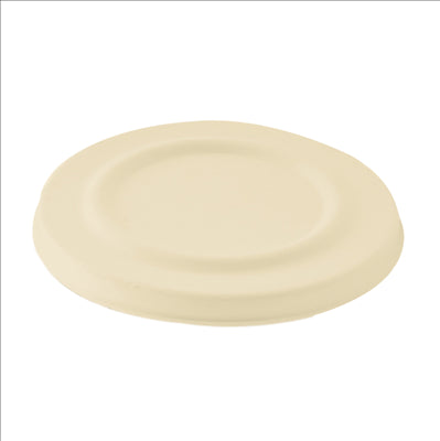 COUVERCLES POUR GOBELETS 150.19 'BIONIC'  Ø 11x0,8 CM NATUREL BAGASSE (600 UNITÉS)