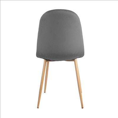 CHAISE 'SUPRA-TEK'  54x45x87 CM GRIS VELOURS (4 UNITÉS)