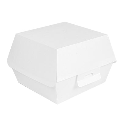 BOÎTES HAMBURGER 'THEPACK' 230 G/M2 13x12,5x9 CM (M) BLANC CARTON ONDULÉ NANO-MICRO (500 UNITÉS)