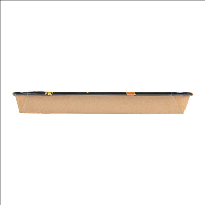 RÉCIPIENTS POUR "SUSHI"  20PE + 280 +16PE G/M2 22,1x9,1x2,4 CM NOIR KRAFT (600 UNITÉS)