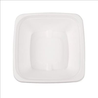 BOLS CARRÉS 'BIONIC' 700 ML 18x18x6 CM BLANC BAGASSE (400 UNITÉS)