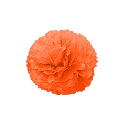 POM POM FLOWER  Ø 25 CM ORANGE PAPIER (10 UNITÉS)