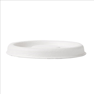 COUVERCLES POUR POTS 150.58 'BIONIC'  Ø 6,2x0,8 CM BLANC BAGASSE (1000 UNITÉS)