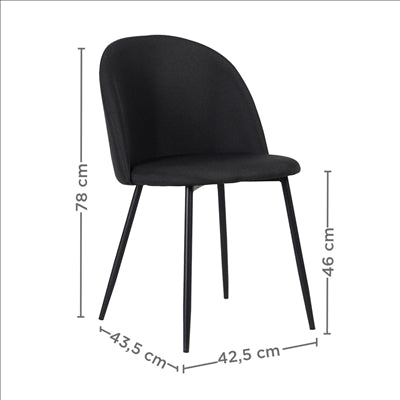 CHAISE 'SUPRA-TEK'  52x50x78 CM NOIR POLYESTER (4 UNITÉS)