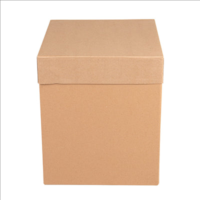 BOÎTES PATISSERIES HAUTES SANS FENÊTRE 'THEPACK' 320 G/M2 25,4x25,4x30,5 CM NATUREL CARTON ONDULÉ MICROCANAL (30 UNITÉS)