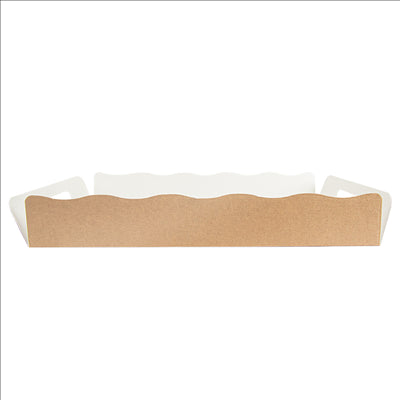 PLATEAUX + COUVERCLE 'THEPACK' 290 G/M2 40,5x30,5x6 CM NATUREL CARTON ONDULÉ MICROCANAL (150 UNITÉS)