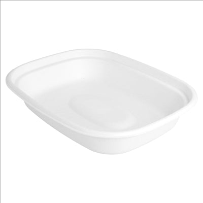 PLATEAUX 'BIONIC' 1100 ML 23,1x18,2x4,3 CM BLANC BAGASSE (300 UNITÉS)