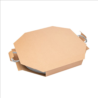 BOÎTE POUR PAELLAS  370 G/M2 50,5x50,5x5 CM NATUREL CARTON (100 UNITÉS)
