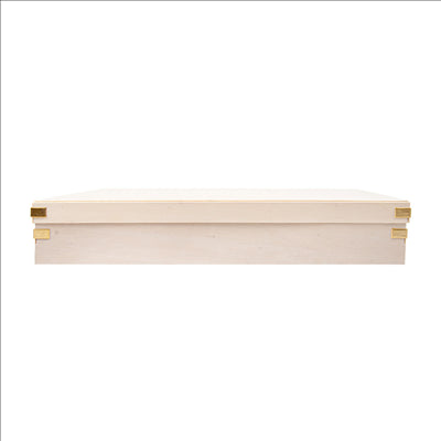 PLATEAUX RECTANGULAIRES AVEC COUVERCLE 'WOOD'  37,5x26x6,2 CM NATUREL BOIS (10 UNITÉS)