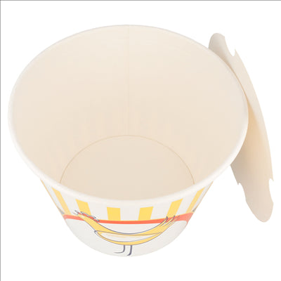 CONTAINERS POULET + COUVERCLES 4500 ML 15PE + 380 + 18PE G/M2 Ø 21,6/16x16,8 CM BLANC CARTON (120 UNITÉS)