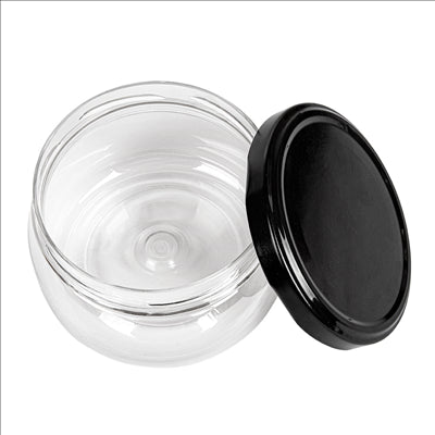 POT AVEC COUVERCLE 250 ML Ø10x6,5 CM TRANSPARENT PET (154 UNITÉS)