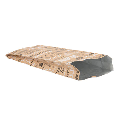 SACHETS INGRAISSABLES POUR SANDWICHES 'PAROLE' 40+20 G/M2 12+4x35 CM MARRON KRAFT + ALUMINIUM (500 UNITÉS)