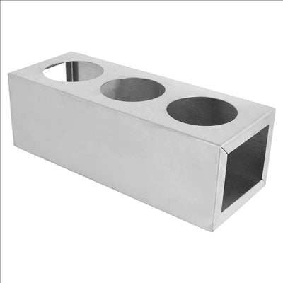 PORTE 3 POIRES À SAUCES 240 ML  23x8,5x8 CM ARGENTE INOX (1 UNITÉ)