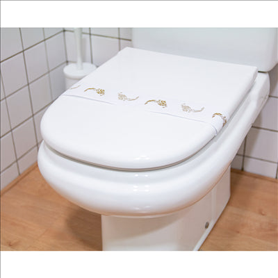 BANDE SANITAIRE DEGRADABLE "WC" 'TOUCH OF CHARM' 48 G/M2 62x6,5 CM BLANC PAPIER (1000 UNITÉS)